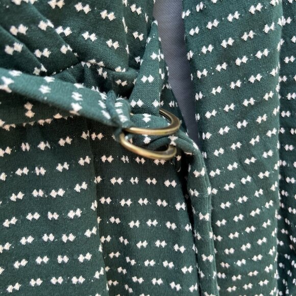 Maeve by Anthropologie Size Small Green White Faux Wrap Dress Malta Belted - Picture 4 of 7